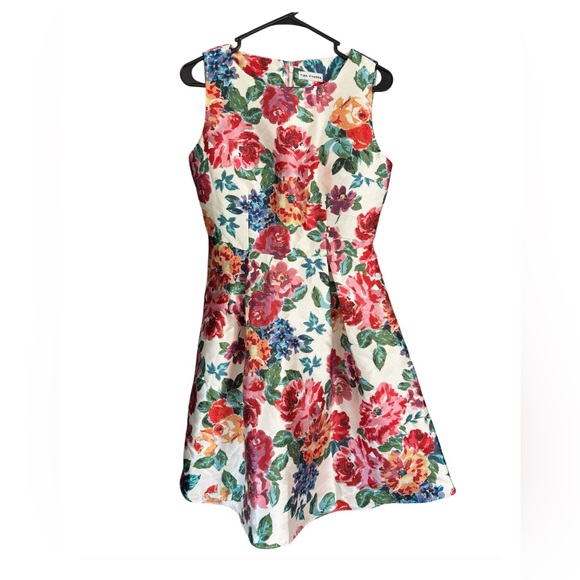 Floral Fit Flare Dress Sleeveless A Line Garden Party Spring Summer Dress - Picture 2 of 3